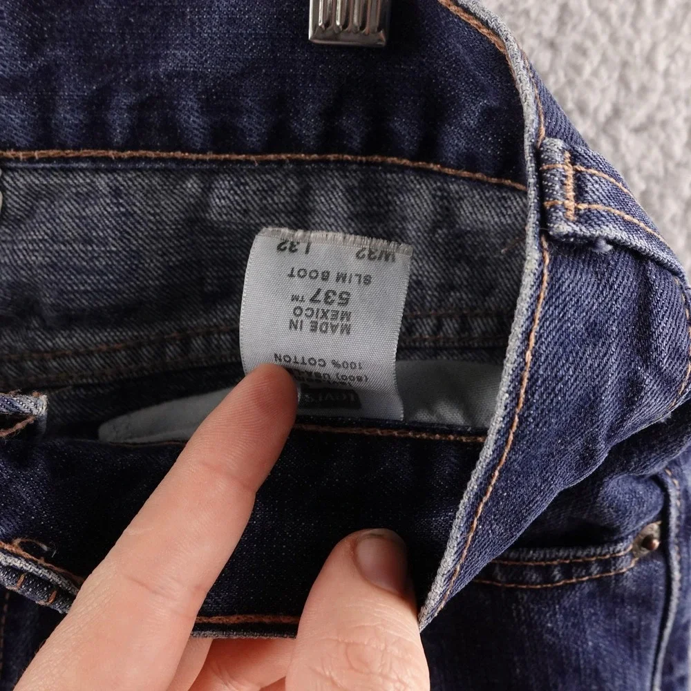 Levis 537 Slim Bootcut‎ Jeans Mens 32x32 Dark Wash Denim Y2K